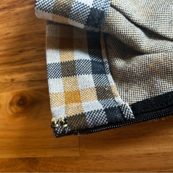 Free People Plaid yellow/black/white size 12 pleated - Picture 6 of 10